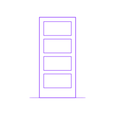Buildings Interior Doors Solid Interior Door Horizontal 4 Panels Line Art Svg Vector, Free Vectors File